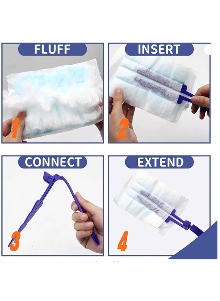 20 pcs electrostatic dusters with a handle, dust magnet refill pack for dust magnet, disposable electrostatic duster kit, used for multi sided dust removal of louver fans and furniture ﻿ - Image 4