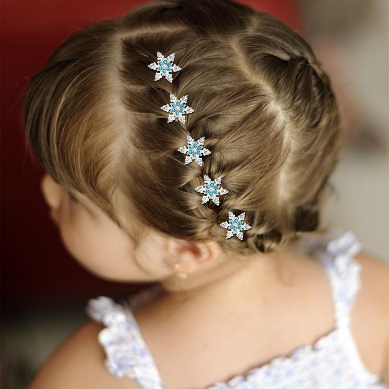 YISSION Mini Rhinestone Snowflake Hair Clips for Women & Girls - Sparkly Ice-Style Hair Accessories for Dress Up, Christmas & Party (20 Pieces) - Image 4
