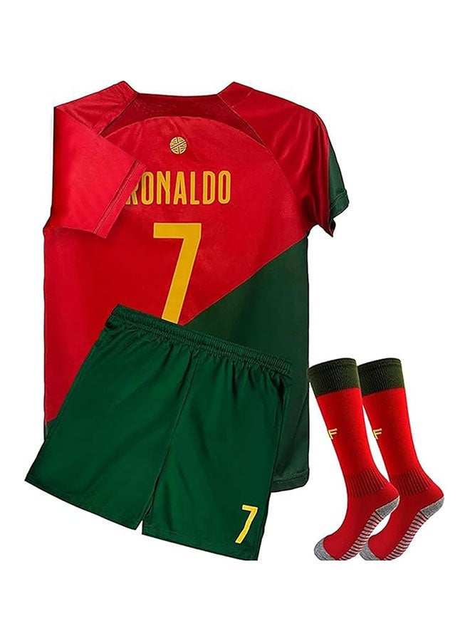 Ronaldo قميص كرة قدم للأطفال مقاس 7#، طقم قميص كرة قدم للأطفال الصغار، تي شيرت، سروال داخلي، جوارب - Image 1