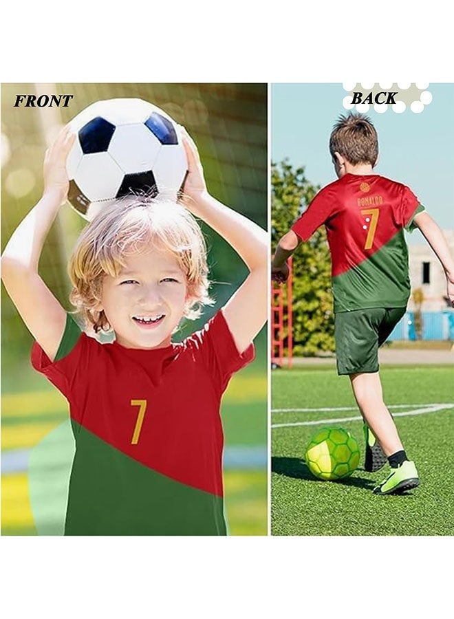 Ronaldo قميص كرة قدم للأطفال مقاس 7#، طقم قميص كرة قدم للأطفال الصغار، تي شيرت، سروال داخلي، جوارب - Image 2