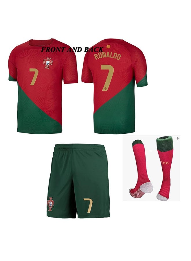 Ronaldo قميص كرة قدم للأطفال مقاس 7#، طقم قميص كرة قدم للأطفال الصغار، تي شيرت، سروال داخلي، جوارب - Image 3
