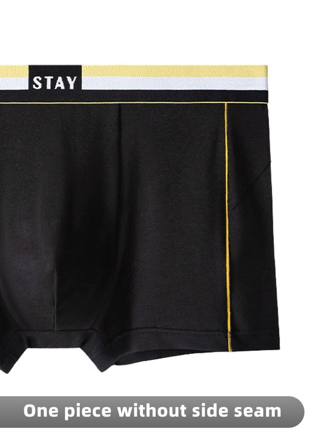 Joychic - Set of 3 Men's Cotton Modal Boxer Shorts Breathable Soft Medium Waist Teenager Underwear Summer High Stretch Seamless Briefs Multicolour - Image 1