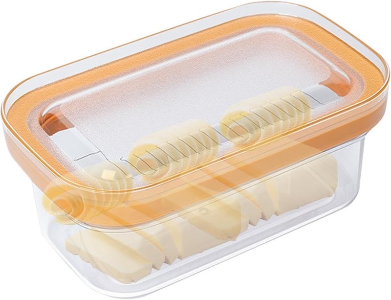 ISTARA Food Container Baking Sealing Easy to Use Plastic Storage Container Butter Cutter Dish Butter Cutting Box Cheese Keeper - Image 1