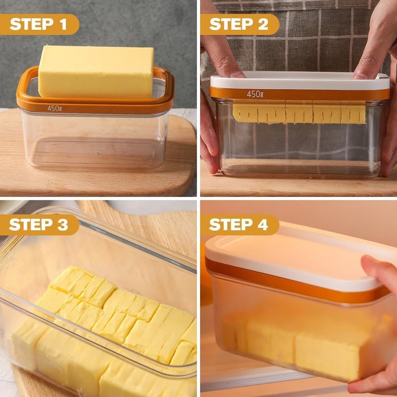 ISTARA Food Container Baking Sealing Easy to Use Plastic Storage Container Butter Cutter Dish Butter Cutting Box Cheese Keeper - Image 4