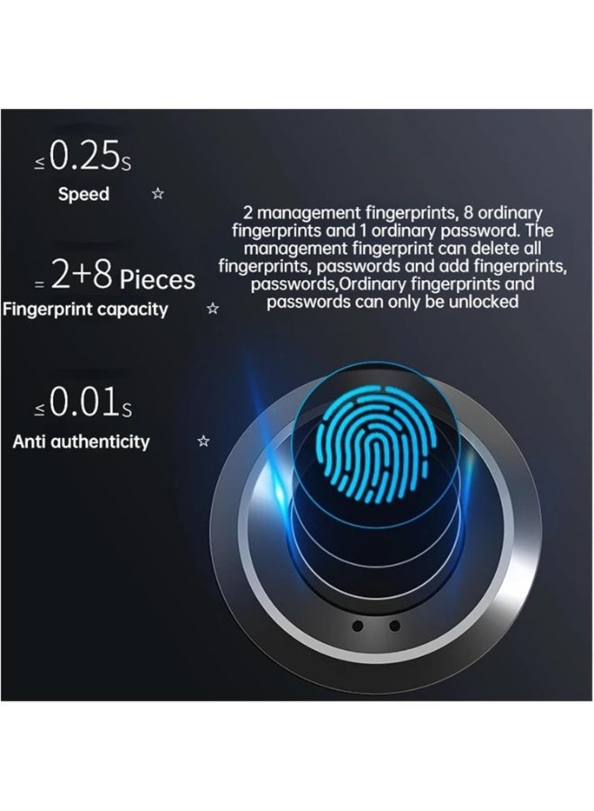 Smart Electronic Drawer Lock with Fingerprint Access – Suitable for Storage Cabinets, File Drawers, and Furniture Doors – Gold - Image 4