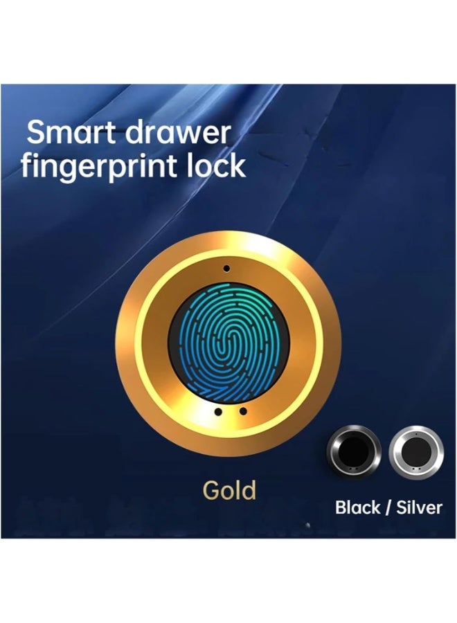 Smart Electronic Drawer Lock with Fingerprint Access – Suitable for Storage Cabinets, File Drawers, and Furniture Doors – Gold - Image 3