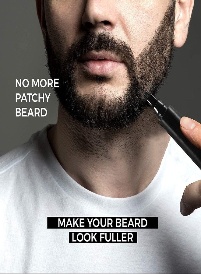 SOLDFLY Beard Pencil Filler For Men Barber Styling Pen with Bristle Beard Brush Waterproof, Sweat Proof Natural Shaping Up for Men Beard, Moustache & Eyebrows. - Image 3