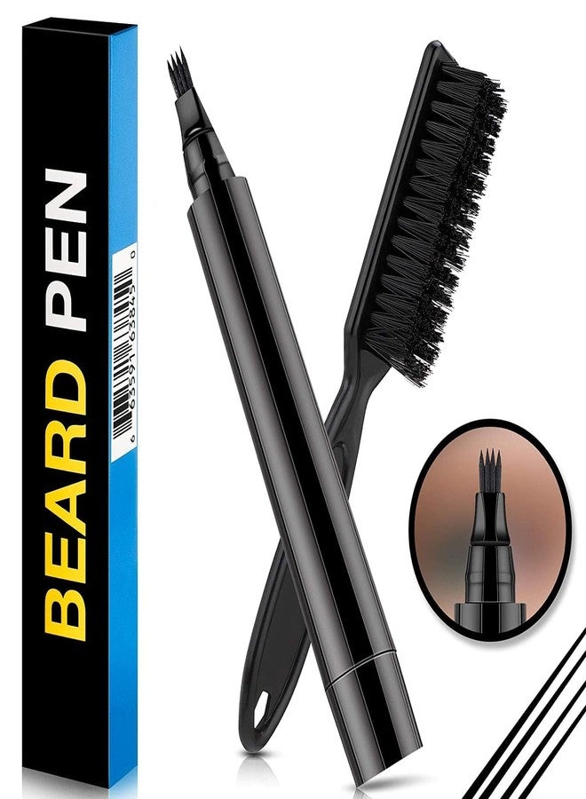 SOLDFLY Beard Pencil Filler For Men Barber Styling Pen with Bristle Beard Brush Waterproof, Sweat Proof Natural Shaping Up for Men Beard, Moustache & Eyebrows. - Image 1