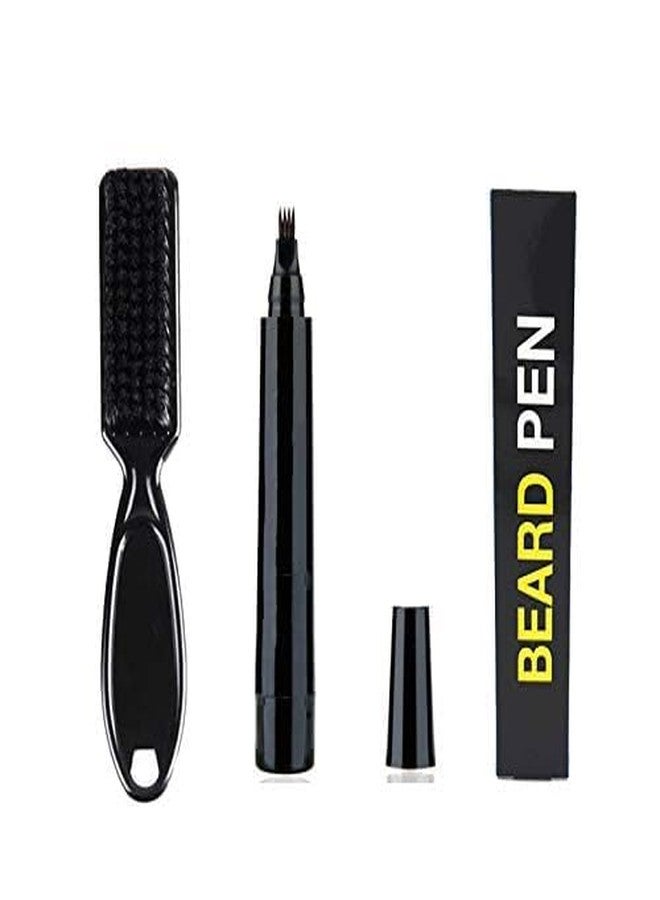 SOLDFLY Beard Pencil Filler For Men Barber Styling Pen with Bristle Beard Brush Waterproof, Sweat Proof Natural Shaping Up for Men Beard, Moustache & Eyebrows. - Image 2