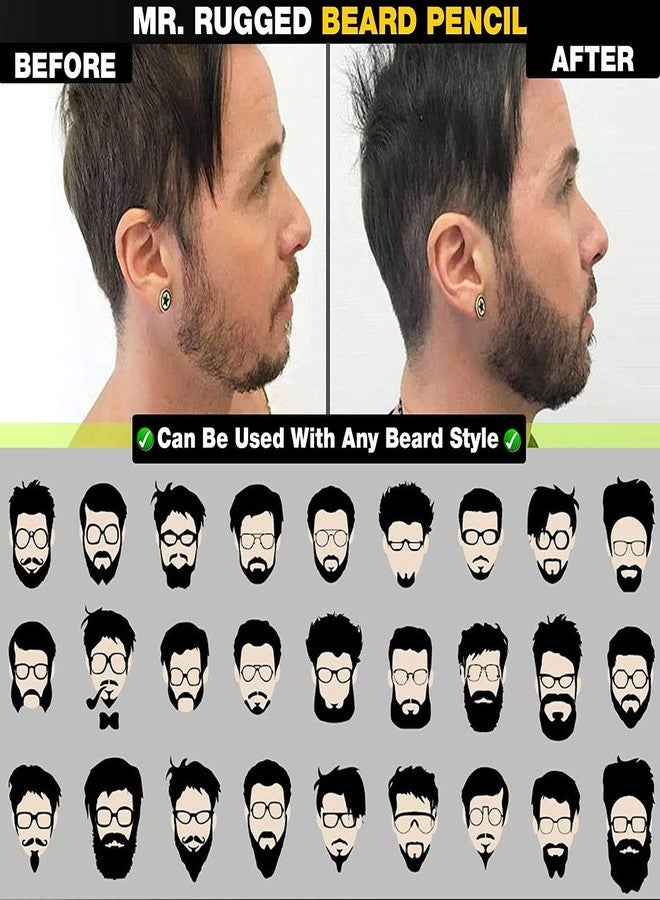 SOLDFLY Beard Pencil Filler For Men Barber Styling Pen with Bristle Beard Brush Waterproof, Sweat Proof Natural Shaping Up for Men Beard, Moustache & Eyebrows. - Image 4