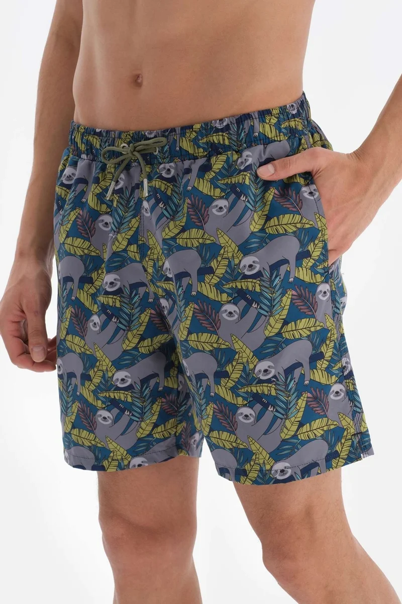 داجي Anthracite - Petroleum Sloth Des. Medium Shorts