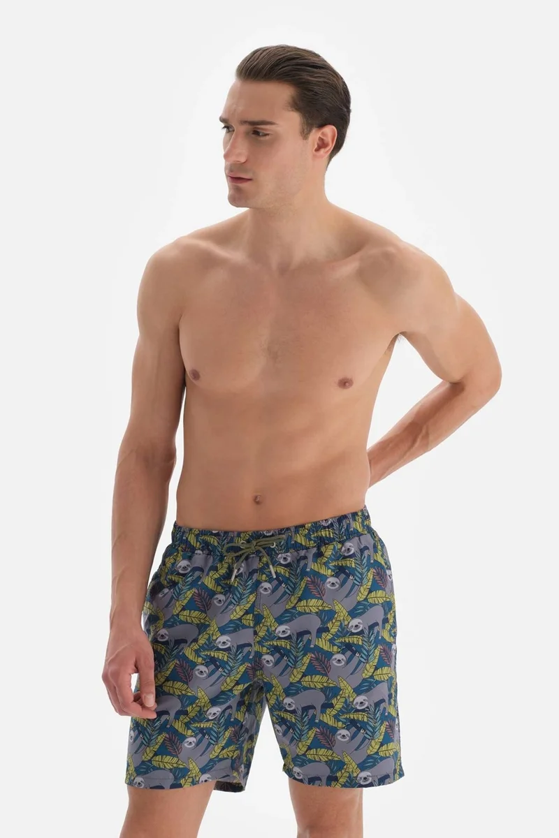 داجي Anthracite - Petroleum Sloth Des. Medium Shorts