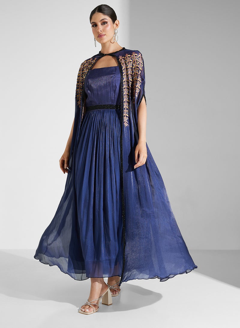 hayas closet Embroidered Overlay Maxi Dress - Image 4