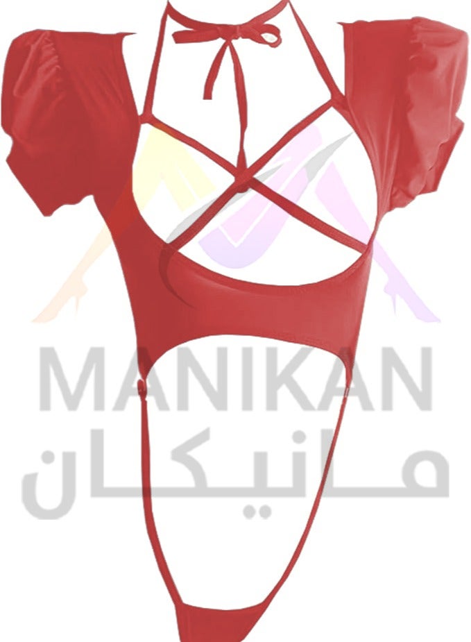 MANIKAN Women's lingerie made of soft cotton with ties at the chest and backless  - Image 1
