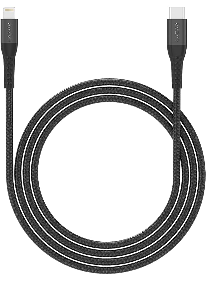 LAZOR Flow L Fast Charging Cable With Pd20W Type-C To Lightning Cl90 Black- 3M - Image 1