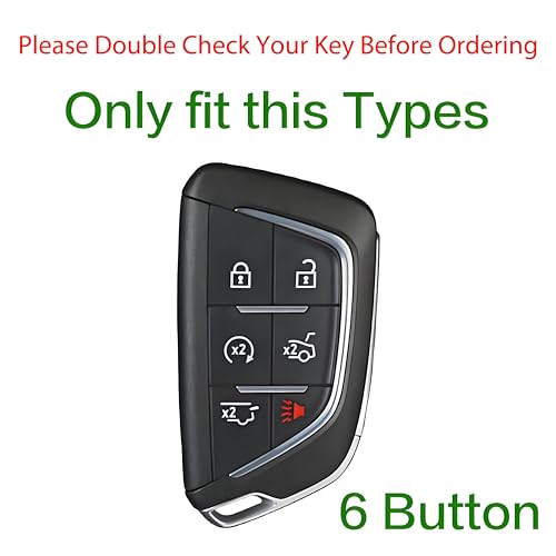Spidvunx For Cadillac Key Fob Cover, Carbon Fiber Pattern Key Case for 2022-2024 2025 Cadillac Escalade CT5 CT6 6 Button with Keychain (6 Button) - Image 2