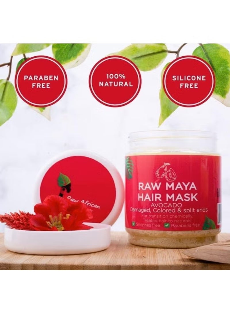 رو أفريكان قناع الشعر مايا الأحمر - ترطيب عميق وإصلاح (250 جرام) - Image 2