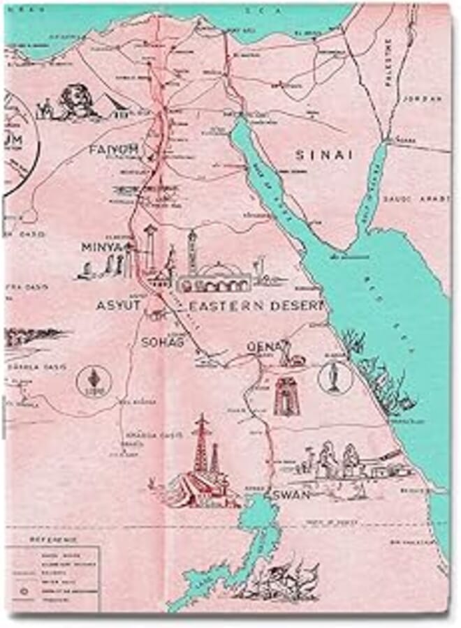 Generic The inkjection a5162l notebook mockegypt pink vintage map multicolor lined paper a5 