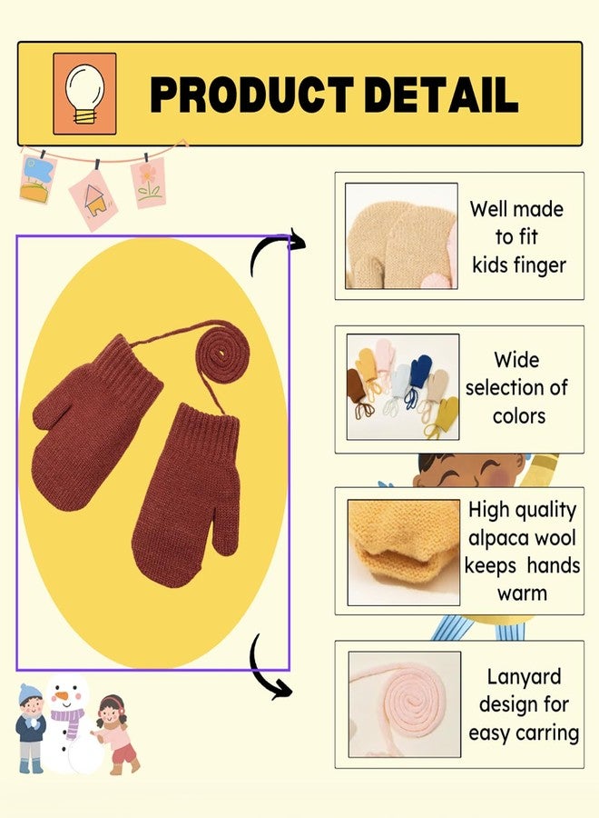 PLZSITDOWN Toddler Winter Mittens Solid Knitted Cold Protection Magic Gloves Mitten for Boys Girls Red - Image 2