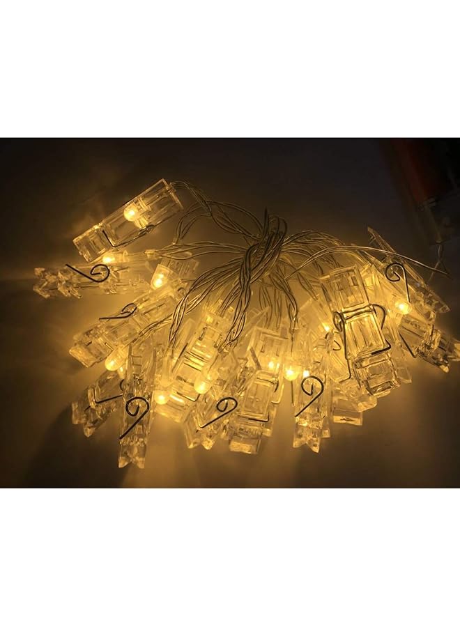 إيروريكس 20 مصباح سلسلة صور LED مع مشبك USB، مصابيح خرافية مثالية لتعليق الصور والملاحظات والأعمال الفنية وديكور الغرفة والهدايا والحفلات، ضوء أبيض دافئ - Image 4