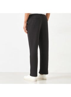 Iconic Iconic Textured Pants with Semi-Elasticated Waistband and Pockets  - Image 3