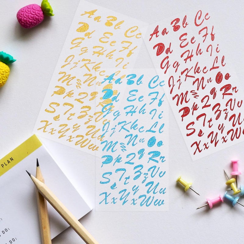 DOITOOL Glitter Alphabet Number Stickers Small DIY Adhesive Letters for Scrapbooking Journal Supplies Craft Decoration - Image 3