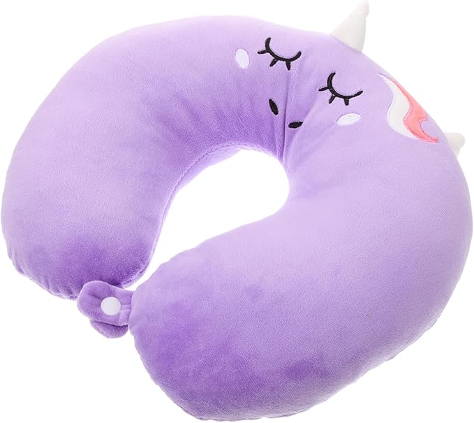 Unicorn U Shaped Memory Foam Travel Neck Pillow For Car Sleep Office Airplane Support Soft Comfort Violet - Image 1