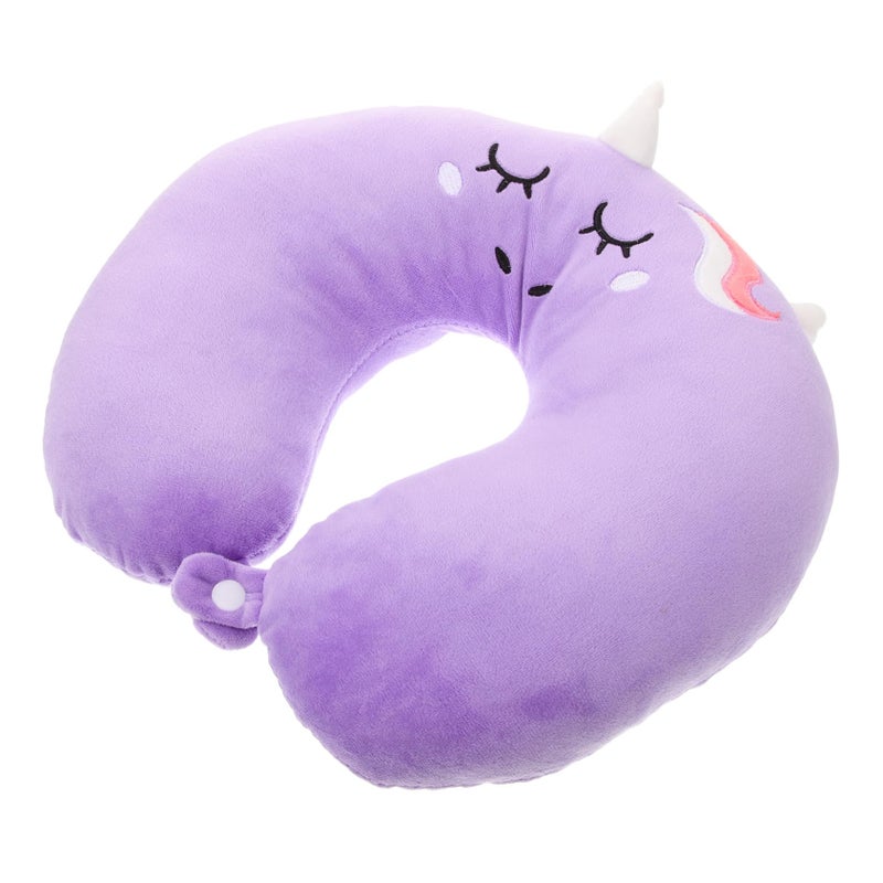 Unicorn U Shaped Memory Foam Travel Neck Pillow For Car Sleep Office Airplane Support Soft Comfort Violet - Image 2