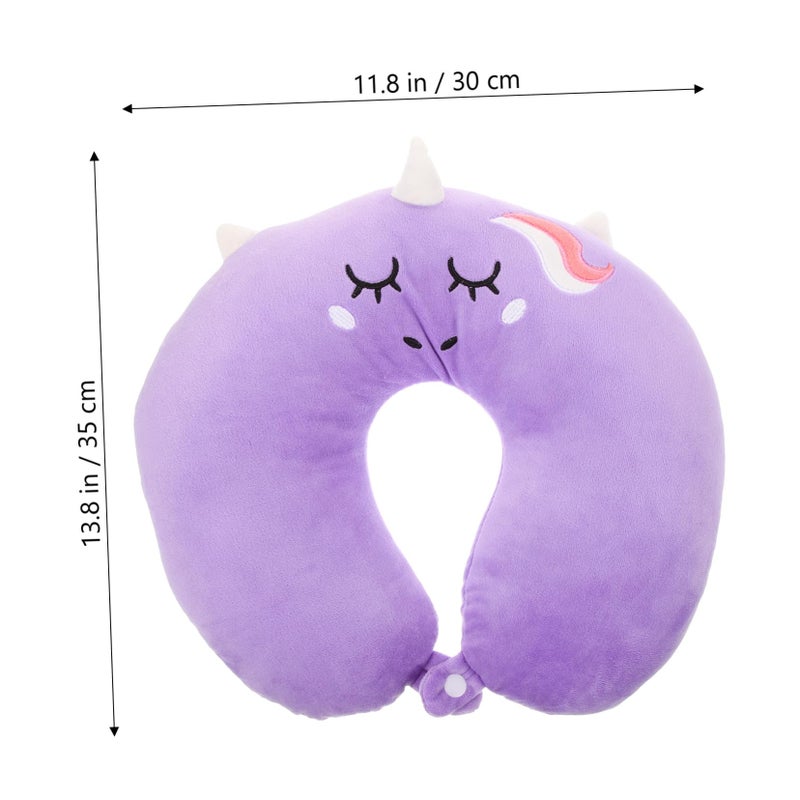 Unicorn U Shaped Memory Foam Travel Neck Pillow For Car Sleep Office Airplane Support Soft Comfort Violet - Image 3