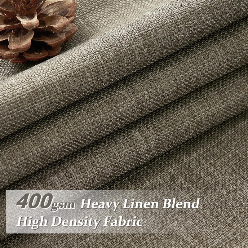 PleatedDrapes Pinch Pleated Blackout Curtains 96 Inches Long for Bedroom, Sepia Ebony Memory Trained Two Layer Thick Linen Thermal Noise Cancelling Farmhouse Privacy Windows Curtain 40x96 Inch Length 2 Panels Set - Image 2