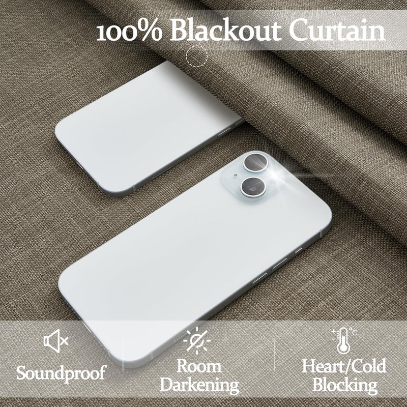 PleatedDrapes Pinch Pleated Blackout Curtains 96 Inches Long for Bedroom, Sepia Ebony Memory Trained Two Layer Thick Linen Thermal Noise Cancelling Farmhouse Privacy Windows Curtain 40x96 Inch Length 2 Panels Set - Image 3