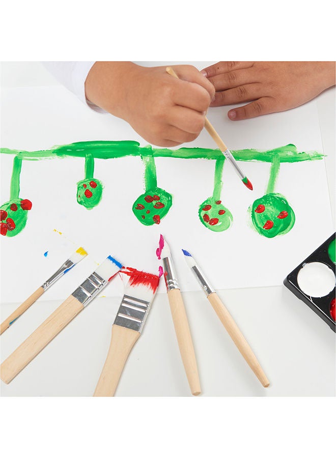 مالا مجموعة من فرش الرسم البلاستيكية من 6 قطع أبيض/بيج - Image 2