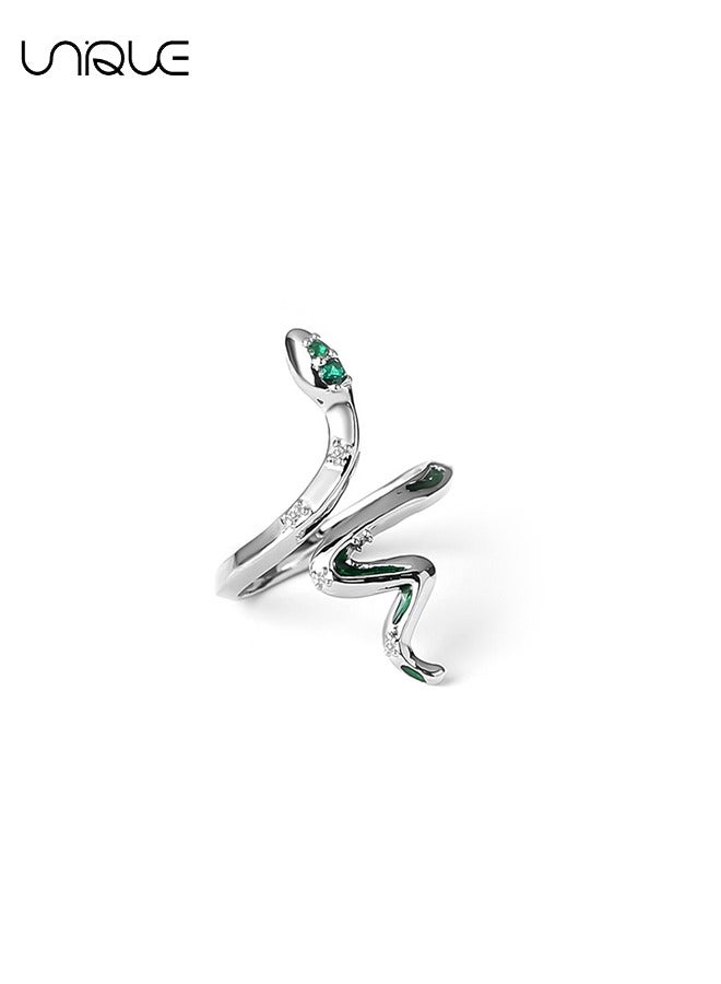 Unique Rings - Serpentine Rings - Green Diamond Rings - Adjustable Rings - Women's Rings  - Image 1