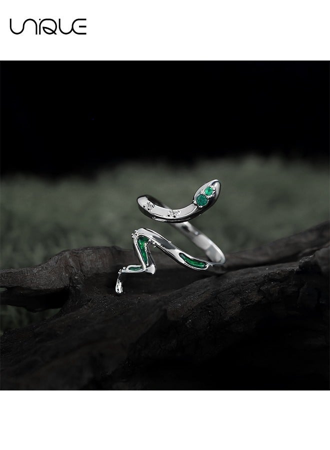 Unique Rings - Serpentine Rings - Green Diamond Rings - Adjustable Rings - Women's Rings  - Image 3