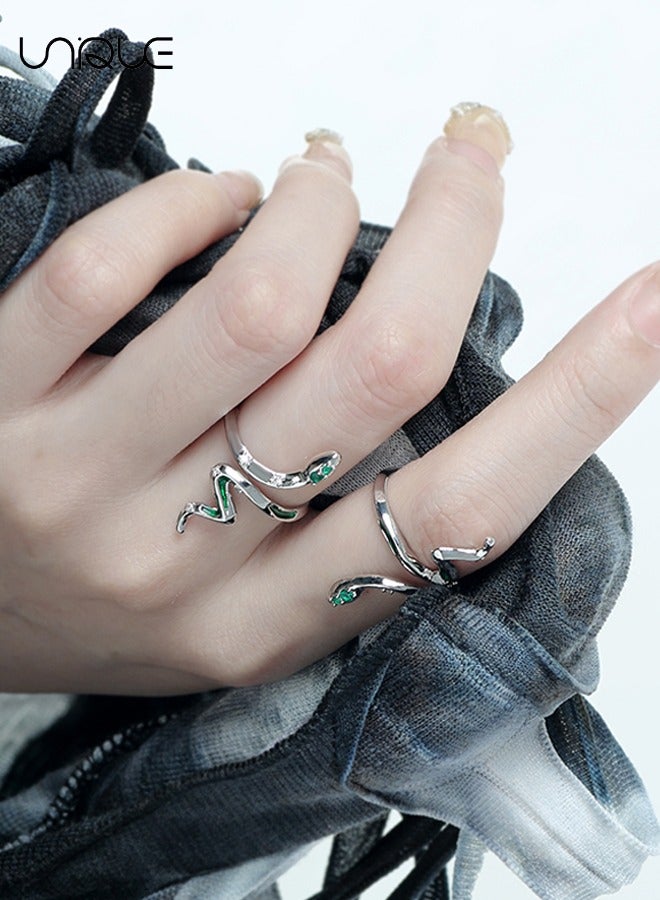 Unique Rings - Serpentine Rings - Green Diamond Rings - Adjustable Rings - Women's Rings  - Image 4