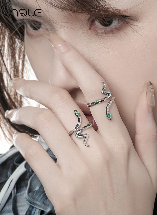 Unique Rings - Serpentine Rings - Green Diamond Rings - Adjustable Rings - Women's Rings  - Image 5