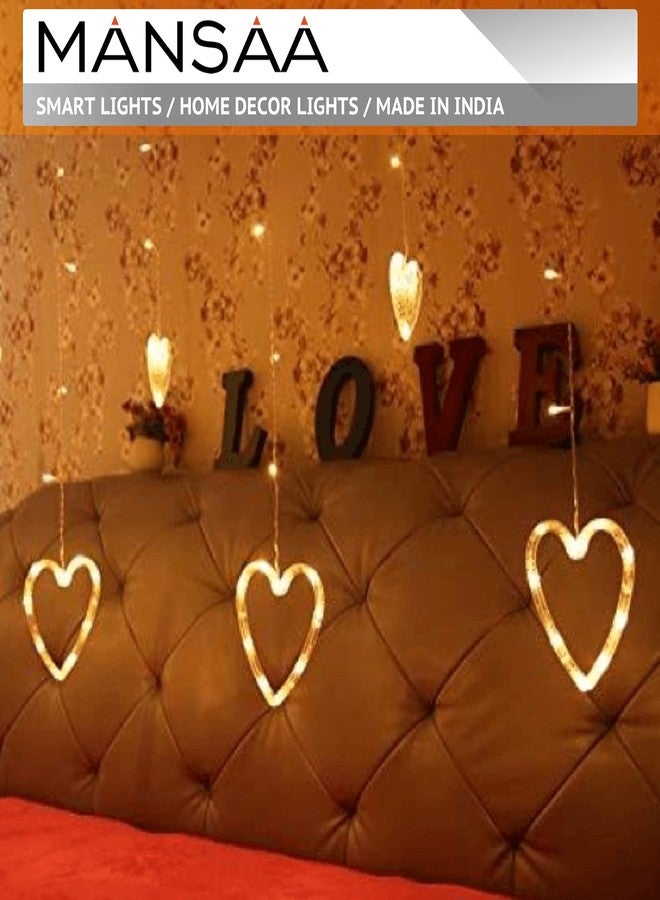MANSAA M33 Heart Light | | Yellow Color | 6 Big and 6 Small Heart | Direct Plug in | Home Decor LED Light - Image 2