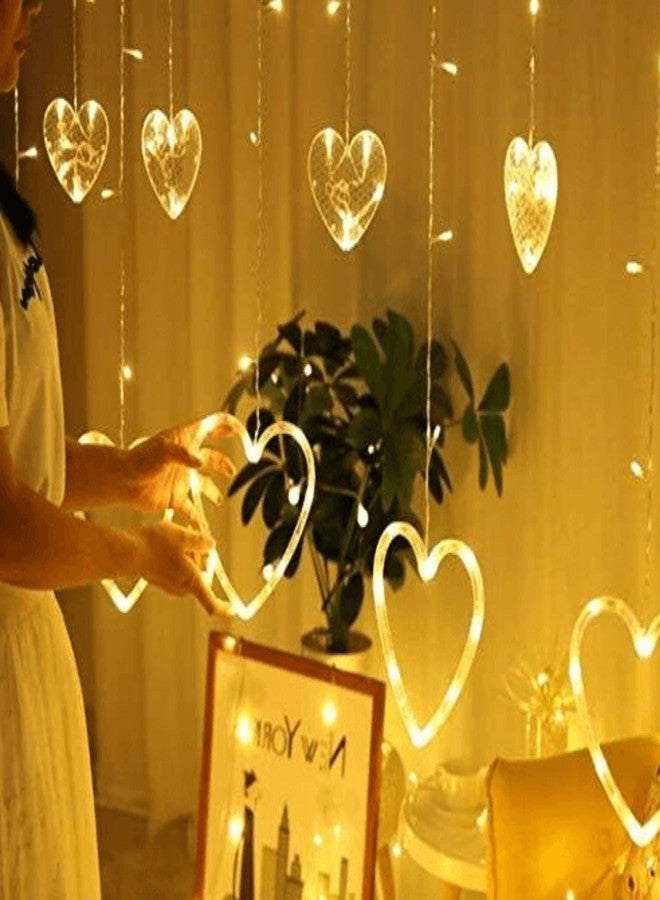 MANSAA M33 Heart Light | | Yellow Color | 6 Big and 6 Small Heart | Direct Plug in | Home Decor LED Light - Image 1