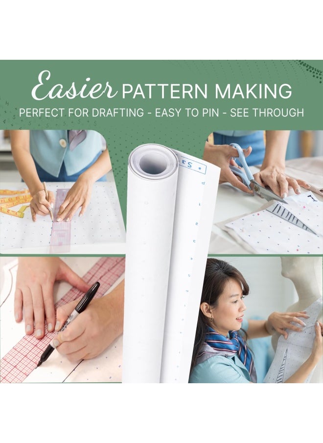 Generic - Pattern Paper For Fashion Design 45 Inches X 10 Yards Alpha Numeric Dotted Marking Paper Made In The Usa - Image 1