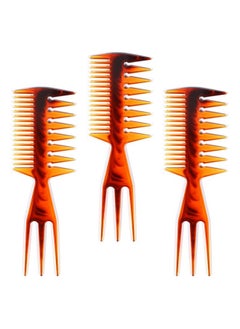 3 Pieces Fish Comb 3 In 1 Double Side Fish Tail Bone Shape Plastic Comb Hair Pick Comb Tool Structure Super Styler Tool Comb For Hair Coloring Highlighting Balayage Microbraiding