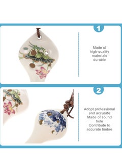 SYOSI Ceramic Ocarina White Porcelain, 2 Pcs 6- Hole Pendant Ocarinas with Lotus Pattern Introductory Alto Key Ocarinas Flutes for Beginner Children, as shown  - Image 4