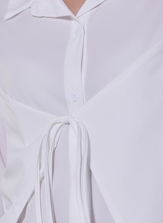 تايك تو قميص لف بأكمام طويلة مع تفاصيل ربط - Image 3