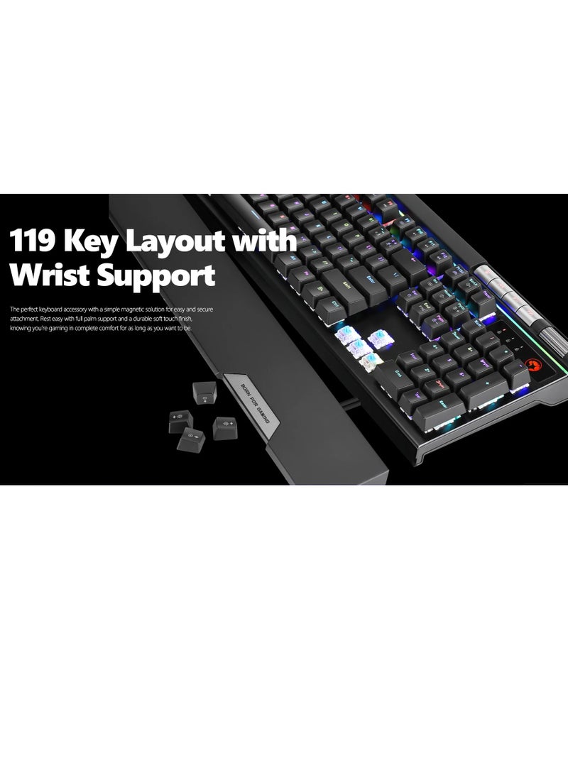 MARVO - KG965G RGB Gaming Mechanical Keyboard – OUTEMU Blue Switch – Volume Wheel & Media Keys – Aluminium Frame – 2 USB Passthrough Port – Detchable Wrist - Image 1