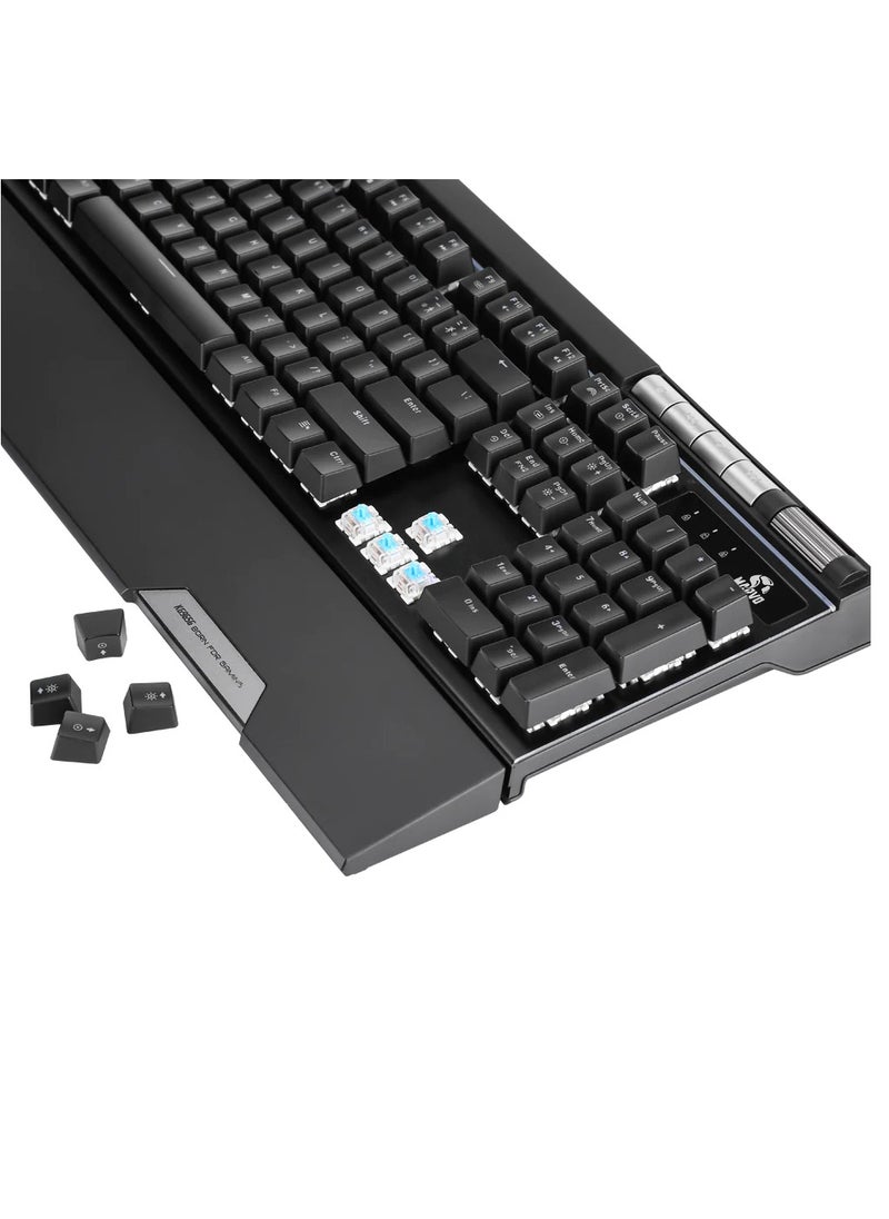 MARVO - KG965G RGB Gaming Mechanical Keyboard – OUTEMU Blue Switch – Volume Wheel & Media Keys – Aluminium Frame – 2 USB Passthrough Port – Detchable Wrist - Image 1