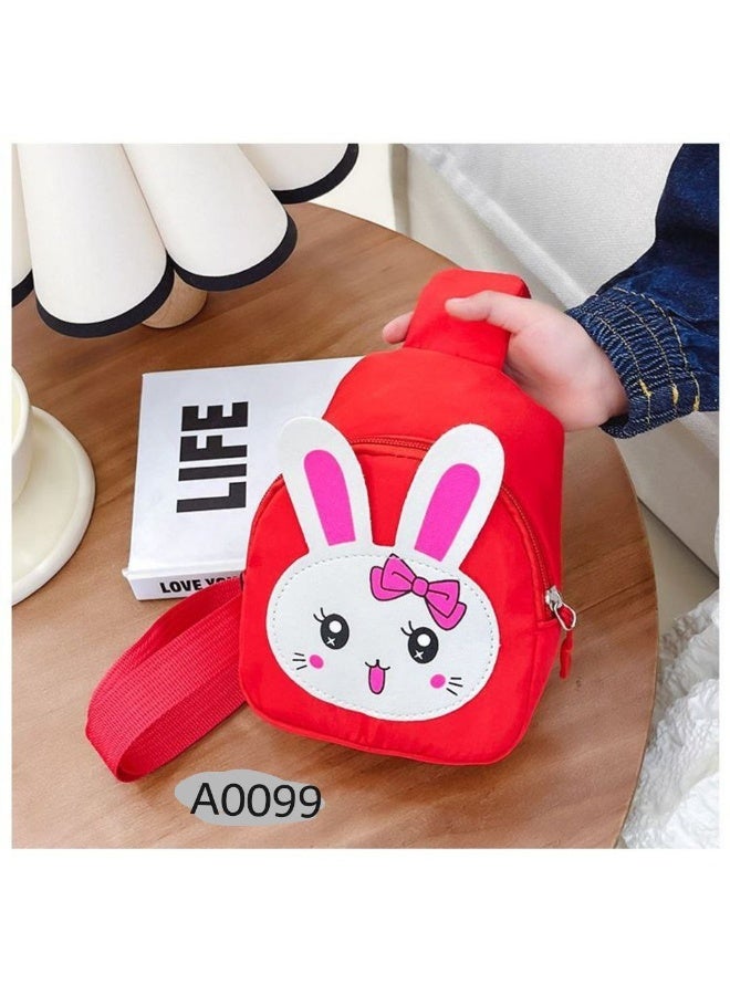 حقيبة KANAZ للأطفال مقاومة للماء، تصميم أرنب الأرنب، حقيبة كتف صغيرة للأطفال، حزام قابل للتعديل مع كرة صغيرة، A0099 Arnabah Bak (أحمر) - Image 4