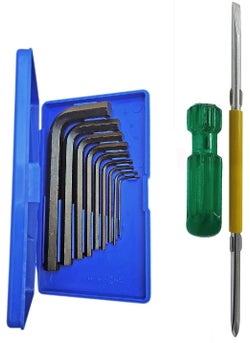 Inditrust Inditrust Allen Key Kit PLASTIC BOX Bolt Spanner Goti Wrench L Shape Repair Tool Set for BikeBicycleCycleGuitar Allen Key Set with 1pc 2 in 1 screwdriver  - Image 1