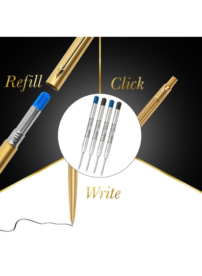 Parker Classic Gold Trim Ball Pen | Blue Ink | Ballpoint Pen for Smooth Writing | Iconic Parker Craftsmanship | Premium Gifting Choice - Image 4