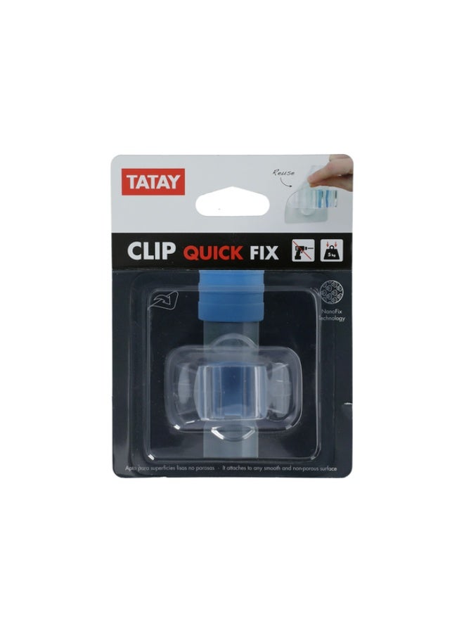 Tatay QuickFix Clip Wall Mounted Self-Adhesive Silicone Broom Holder Clear and Blue 5kg 1041000 - Image 2