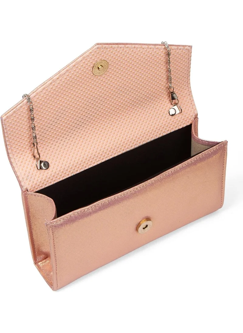 Bahels Women's Evening Dress Baby Pink Mini Box Portfolio Hand Shoulder Bag