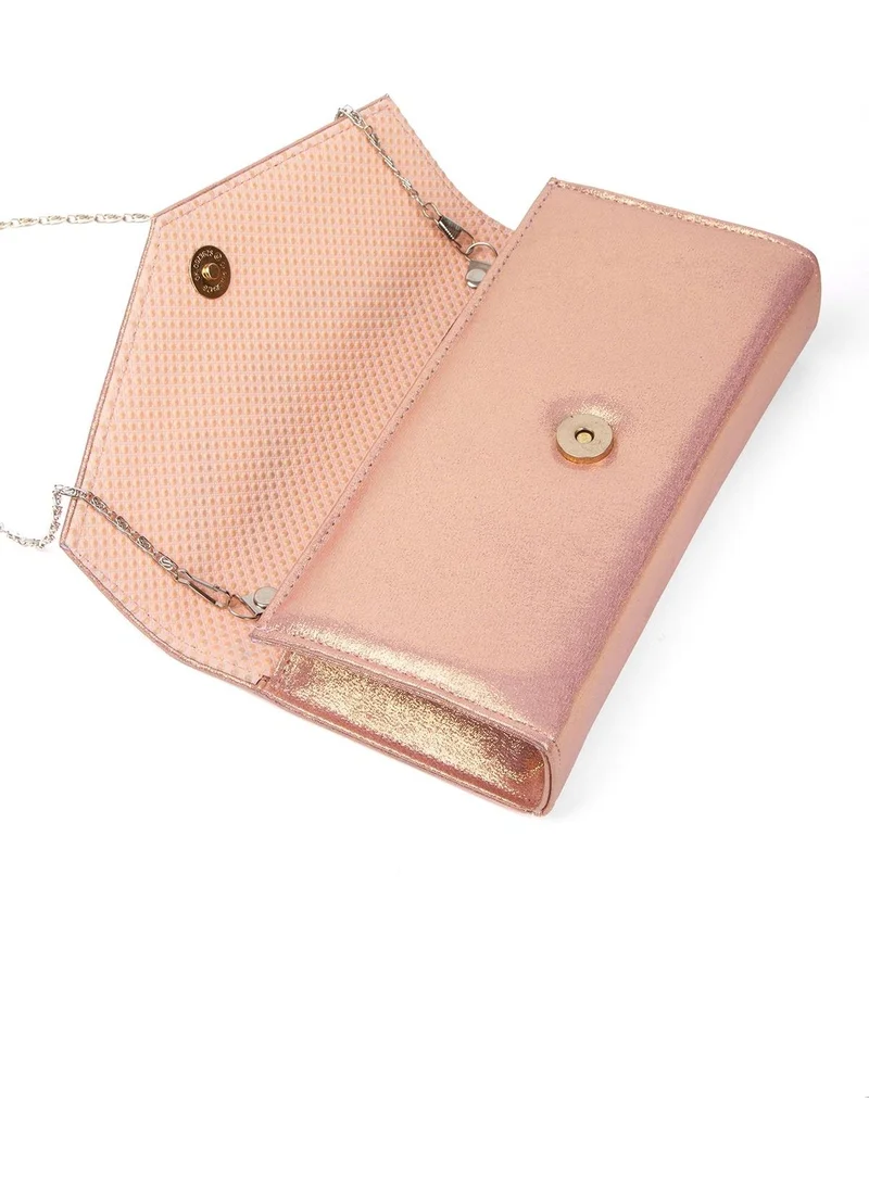 Bahels Women's Evening Dress Baby Pink Mini Box Portfolio Hand Shoulder Bag